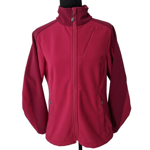 L.L.Bean Women’s Softshell Fleece Jacket Pink Magenta Medium M Full Zip Pockets - Picture 2 of 10